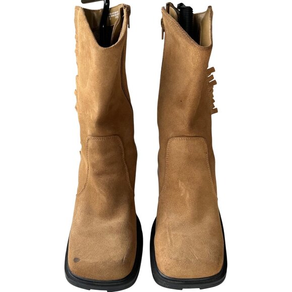 Unlisted Brand Women's Leather Upper Tan Mid Heel Boots w/Side Zip Size 8M-READ - Picture 2 of 16